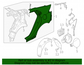 Rear right wing Hyundai Ioniq 17-19