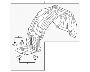 Front left fender liner Honda Clarity 18-21 usa
