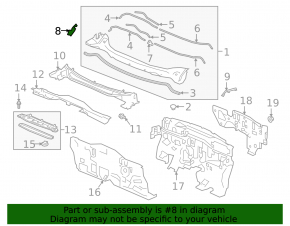 Windscreen wiper seal right Honda Clarity 18-21 usa
