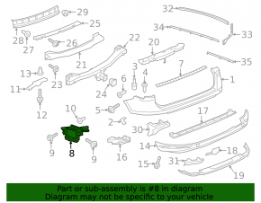 Right rear bumper mount VW Touareg 15-17