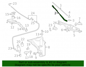 Right windshield wiper arm for Audi A4 B8 08-16