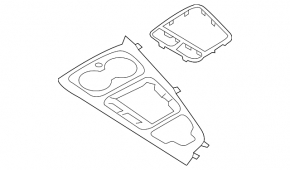 Center console trim with cup holders for Audi A4 B9 20-25, glossy black