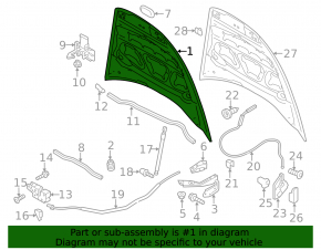 Bonnet bare Porsche Cayenne 958 11-14 alum