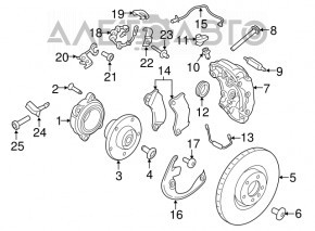 Front left brake disc Porsche Macan 15-18 350/33mm