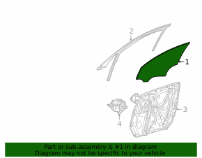 Front right door glass for Mercedes C-class W205 19-21