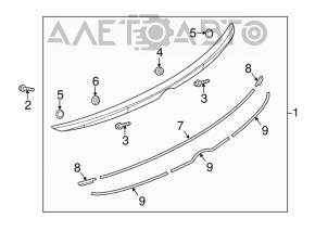 Trunk lid spoiler Mazda 3 14-18 BM