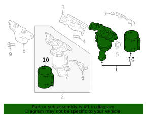 Exhaust manifold with catalytic converter right Lincoln MKZ 13-16 3.7 thread defect