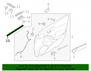Inner door glass seal, front right, Mazda 6 18-21