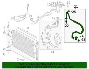 Air conditioner tube compressor-heater Ford Edge 19-24 2.0T type 2