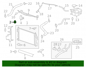 Radiator bracket upper right Chevrolet Malibu 13-15 rubber