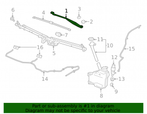 Left wiper arm Chevrolet Cruze 16-