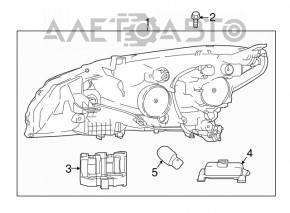 Front left headlight complete Nissan Leaf 18-22 LED with mount