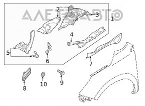 Left side member bracket for Subaru Forester 19-24 SK