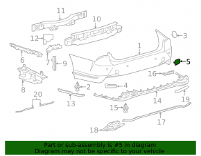 Left rear bumper tow hook cap for Lexus LS 18-23