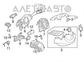 Steering column switch guitar assembly VW Tiguan 09-17