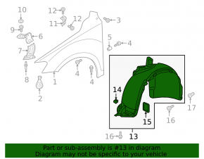 Front right mudguard VW Tiguan 18-21