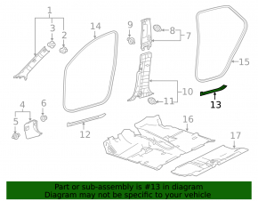 Door sill trim rear left Lexus NX200t NX300 NX300h 15-21 black