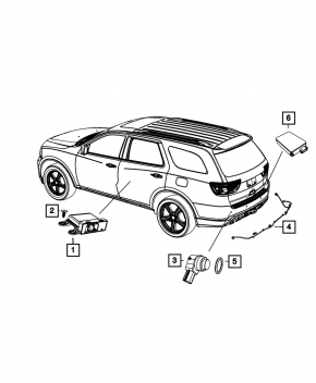 Blind Spot Sensor Left Dodge Durango 14-15