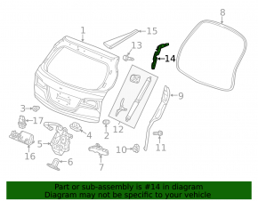 Trunk Door Hinge Right Acura MDX 14-20