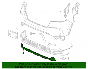 Lower molding of the front bumper Honda Pilot 23-25 EX-L