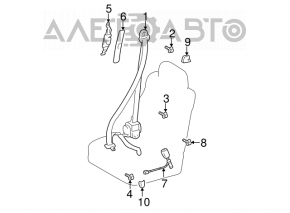 Driver's seat belt Lexus RX300 98-00 beige