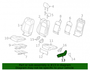 Left side driver's seat trim for Acura MDX 14-20, black, with plug