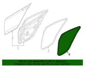 Rear left door seal for Kia EV6 22-24