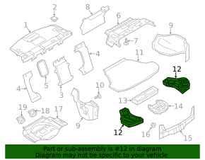 Trunk box right Infiniti Q50 14-20 for spare wheel
