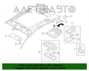 Ceiling handle rear left Hyundai Azera 12-17 beige