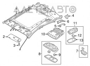 Ceiling handle rear left Hyundai Azera 12-17 beige
