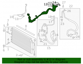 Air conditioner tube condenser-heater second Ford Edge 15-18 2.7T