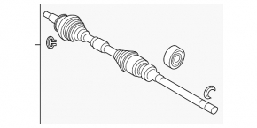 Front right axle shaft for Mazda CX-30 20-23 2.5 AWD