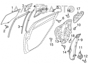 Rear left window seal for Mazda 6 14-16