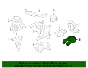 Upper engine mount for Toyota Prius C 12-19