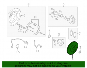 Rear left brake disc Nissan Pathfinder 13-20 16mm