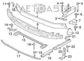Right front bumper lower reinforcement fang BMW X2 F39 18-23 front