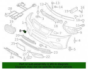 BMW X3 F25 13-14 front bumper towing hook cap