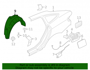 Rear left mudguard BMW 4 F32/33/36 14-20