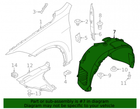 Front left fender liner BMW X1 U11 24-26
