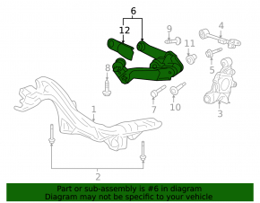 Rear left longitudinal arm Honda CRV 15-16 rusty, dented