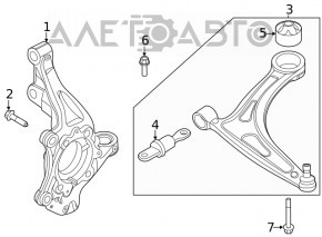 Lower front right control arm Hyundai Sonata 20-23, microcracks S/B