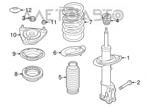 Front right spring Kia Forte 4d 14-16