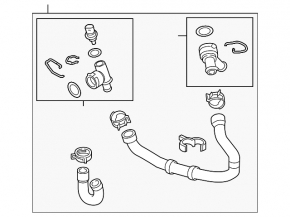 Lower cooling pipe Audi A3 8V 15-18 1.8T, 2.0T with sensor