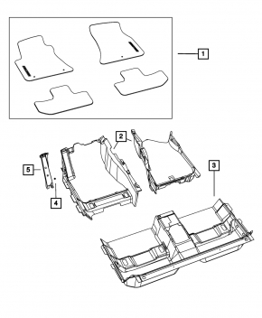 Rear Floor Cover Dodge Challenger 09-23 Black