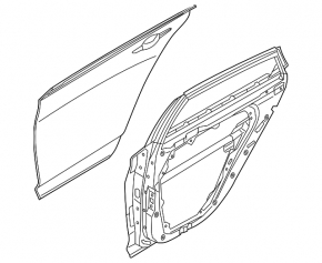 Bare rear left door Hyundai Sonata 16-19 hybrid