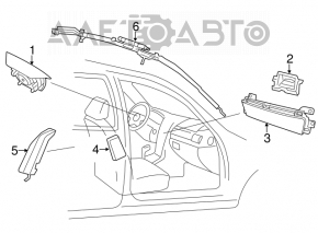 Right side curtain airbag for Hyundai Azera 12-17, rusty squib