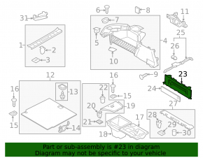 Trunk opening trim inner Porsche Panamera 10-16 black