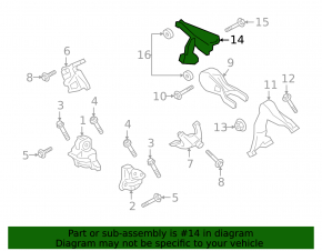Upper engine mount bracket for Porsche Cayenne 19-26 2.9T, 3.0T, 4.0T on the body