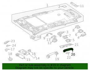 Ceiling handle rear right Mercedes W167 GLE 350 450 22-23 beige, lamp mounts broken