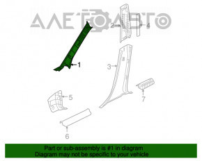 Front pillar trim left Mazda3 03-08